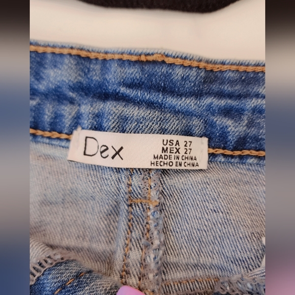 Jean Dex Jean skirt size 27 and black top shop top 8 - Picture 2 of 3